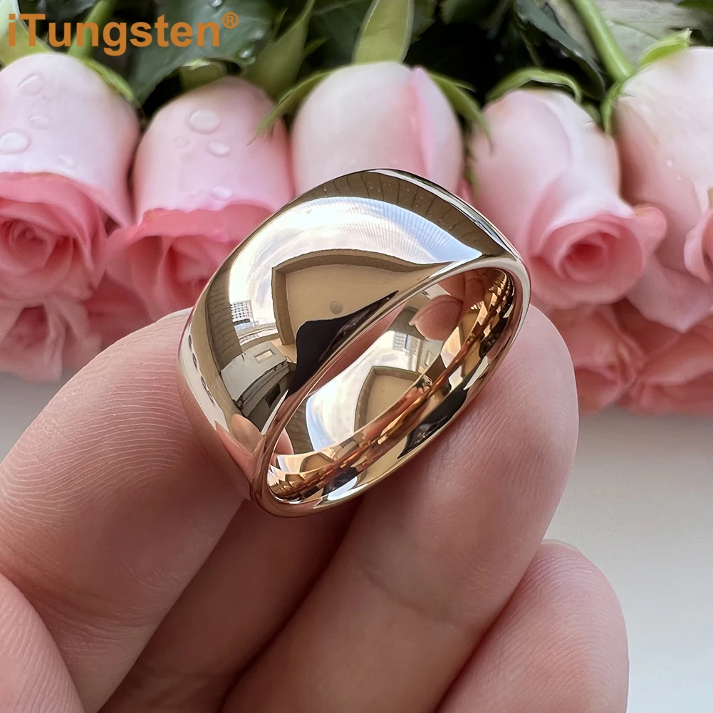 iTungsten Shiny Beautiful Ring Multiwidth Men Women Tungsten Wedding Band Trendy Jewelry Domed Polished Comfort Fit