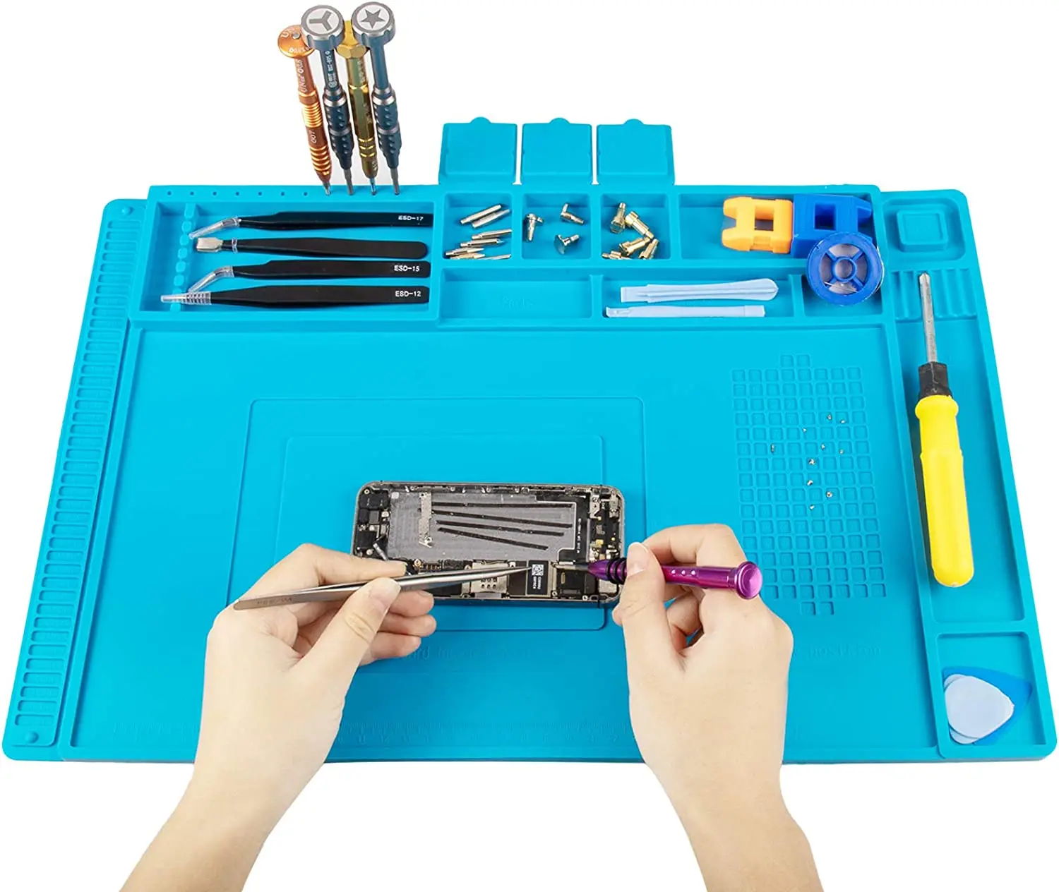 

Soldering Mat Iron, Insulation Workbench Mat Soldering Silicone Soldering Gun Heat-Resistant Repair Work for Station Mat