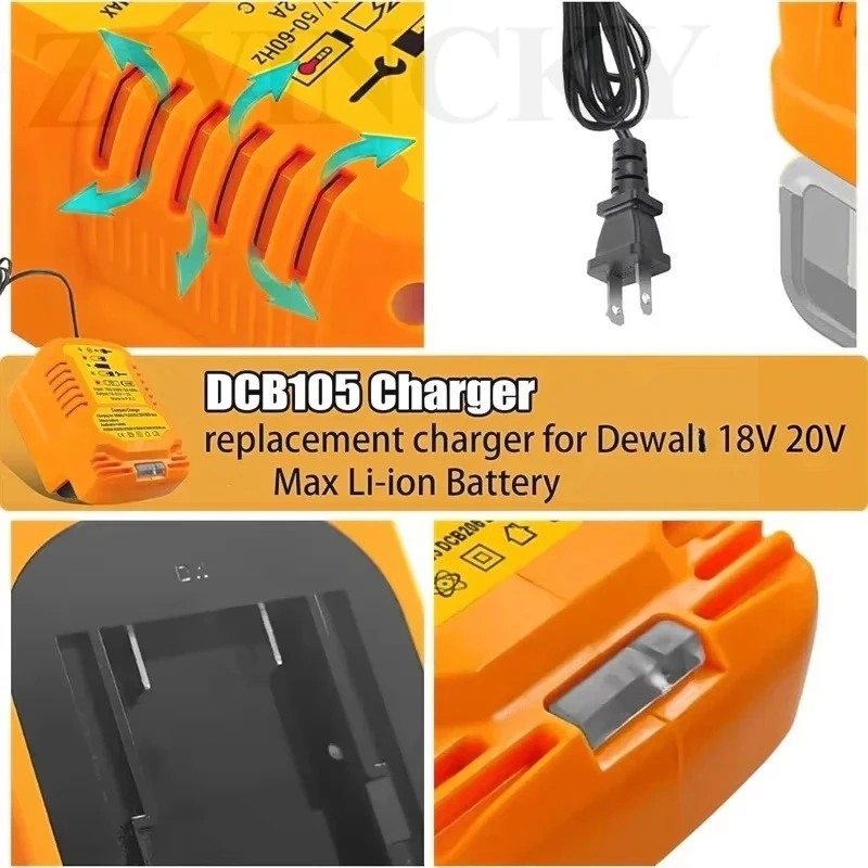 디월트 배터리 20V 18V 60V DCB200 DCB203 DCB204 DCB205 DCB206 DCB207 리튬 이온 배터리 휴대용 충전기