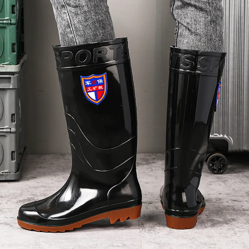 Bottes de pêche imperméables fourrées mi-hautes anti-dérapantes pour cuisine et travail