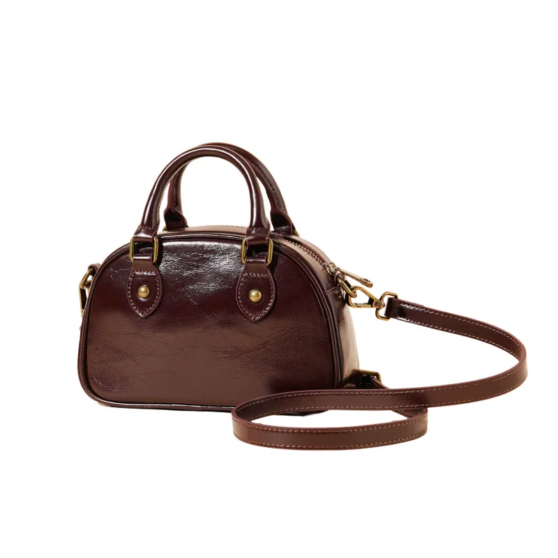 New High End Niche Bowling Bag for Women Trendy Single Shoulder Crossbody Handbag Versatile Boston Style