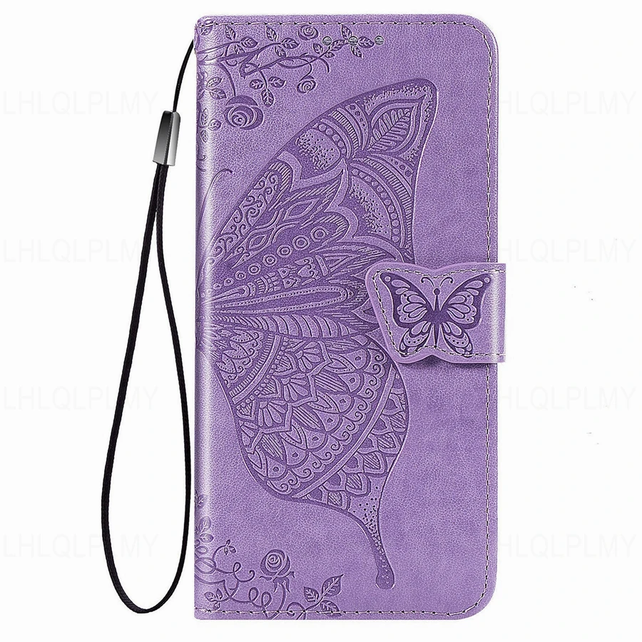 Butterfly Flower Leather Flip Wallet Phone Case Cover