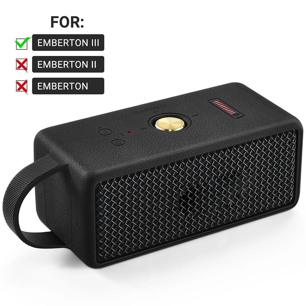 Silicone Carrying Case Waterproof Anti-Fall Speaker Case Foldable Protective Cover for Marshall EMBERTON III Portable Speaker