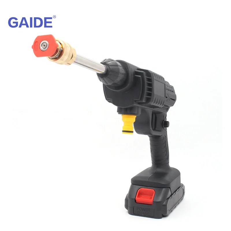 GAIDE Car Washer Gun Pump Car Washing and Other 40mpa Max. Pressure Cleaning Lithium Battery Brush Motor 6 Months GAIDE or OEM