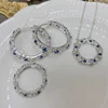 925 Sterling Silver Light Luxury Niche Design Sense Cross Zircon Ring Exquisite Bracelet Cross Round Necklace Women's Party Jewe 4
