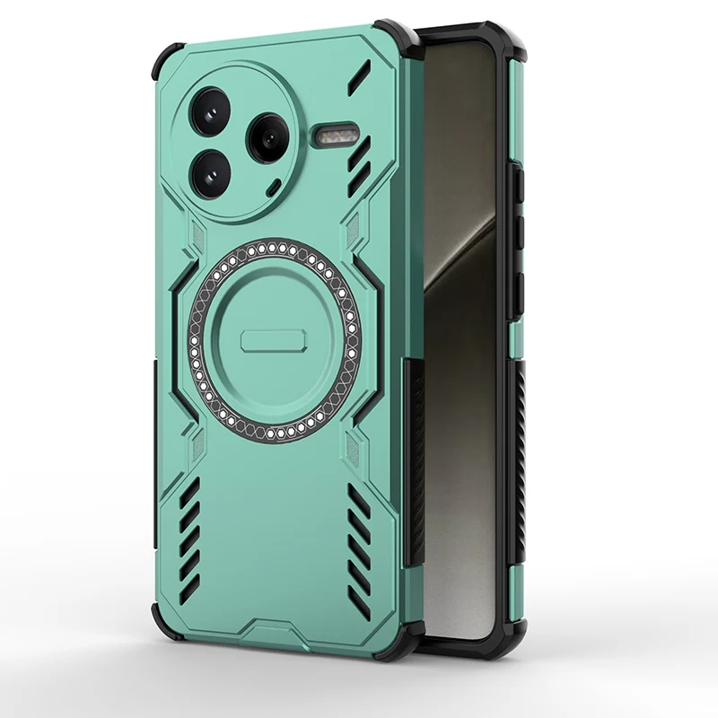 Mecha Heat Dissipation Anti-Drop Magnetic Phone Case with Air Cushion Protection