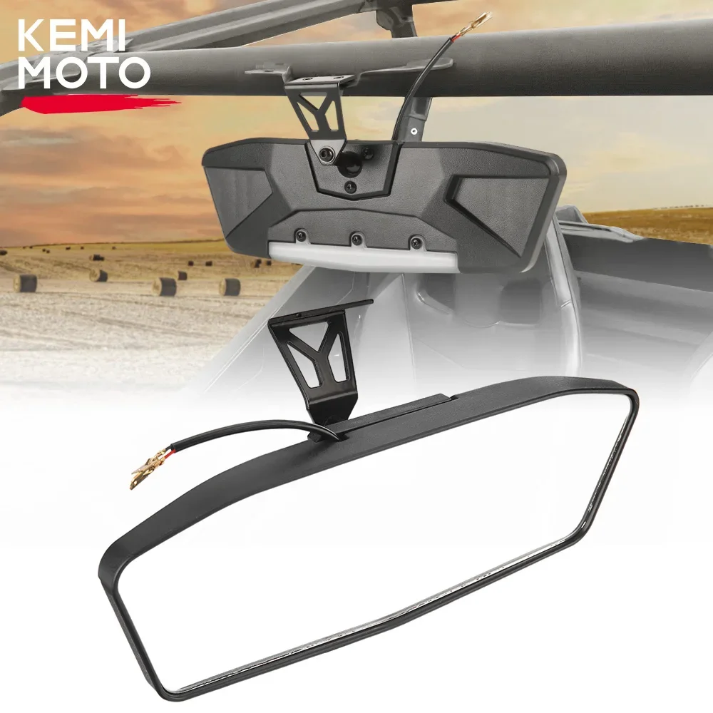 

KEMIMOTO UTV Aluminum Rearview Center Mirror LED Light for Can am Maverick Trail Sport Max DPS XXC XMR XRC Commander 715004924