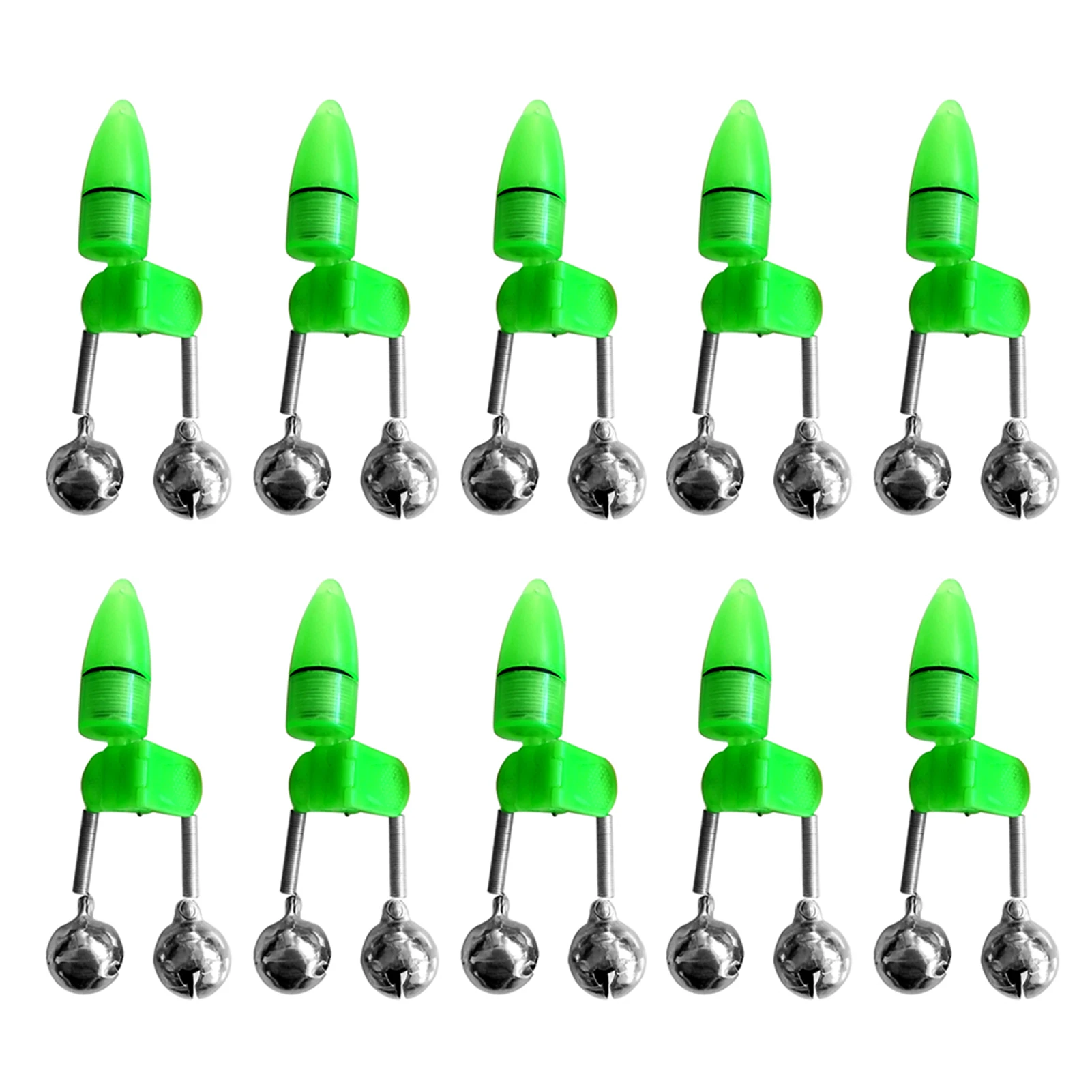 Alarme de touche LED pour pêche de nuit avec 10 lumières et double clochette - Détecteur de touches