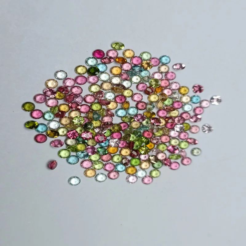 

Factory Price Small Size Loose Gemstone Colorful 2.0-3.0mm Round Brilliant Cut Natural Tourmaline For Jewelry Making