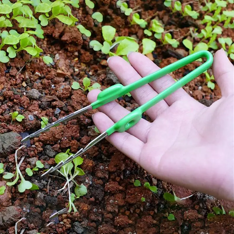 Gardening Tweezers Curved Serrated Tip Tweezers Straight Curved Precision Nippers Bonsai Tool Perfect For Gardening