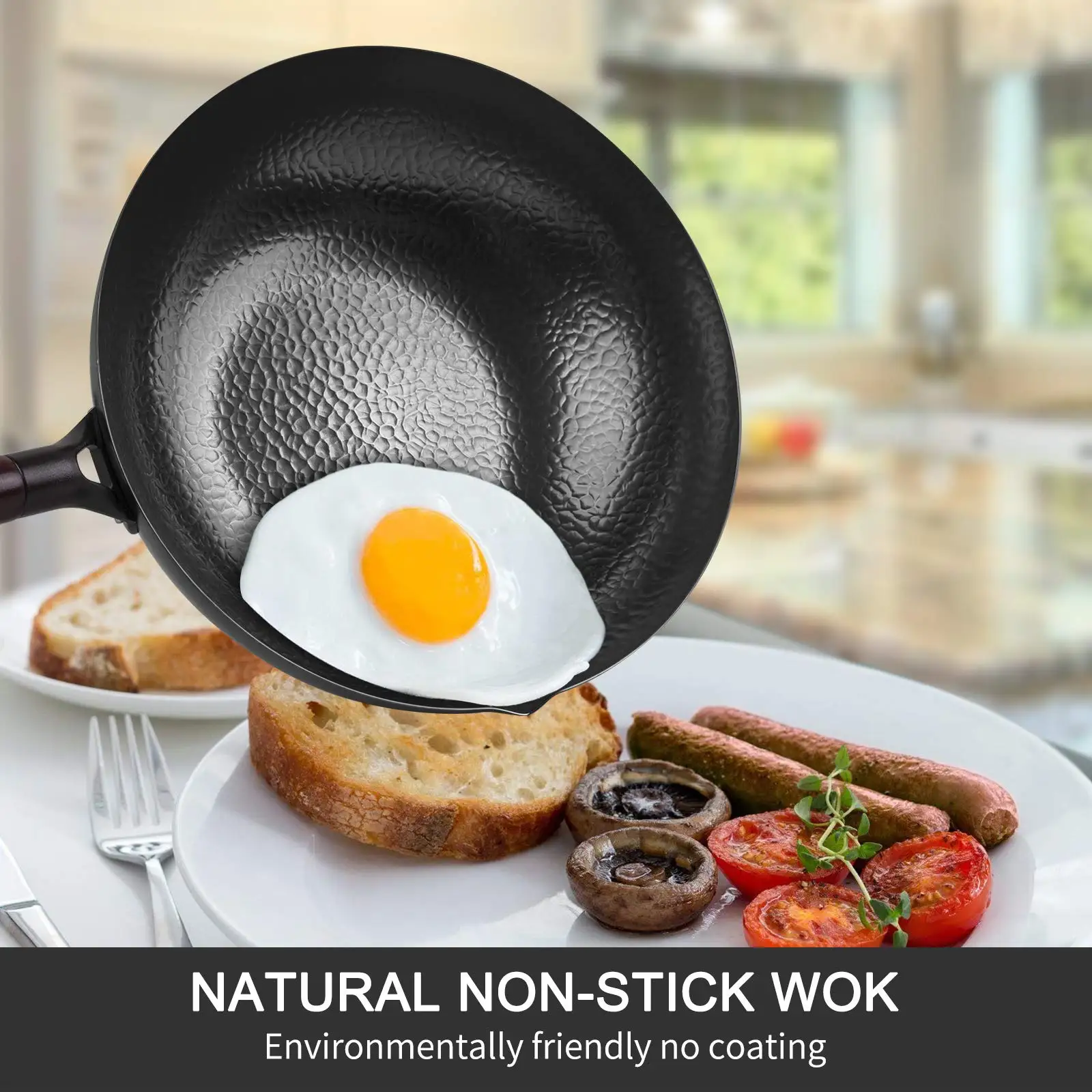 Carbon Steel Wok Pan – 11,8 “ Woks and Stir Fry Pans - Chinese Wok