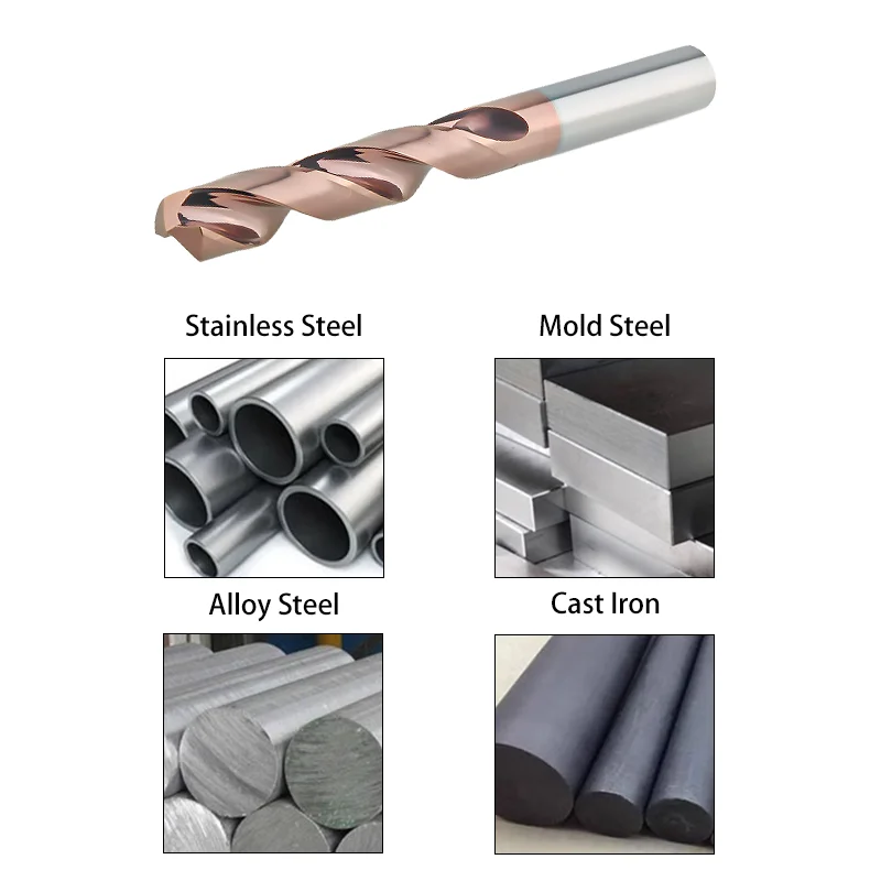 Carbide Drill Bit 3-14mm For Steel Stainless Steel Aluminum Copper Efficient CNC Lathe Tool Tungsten Drill Bit