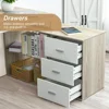 Desk with Drawers, 55 Inch L Shaped Computer Desk with Storage Shelves, Corner Desk with Removable Monitor Stand, Study 6