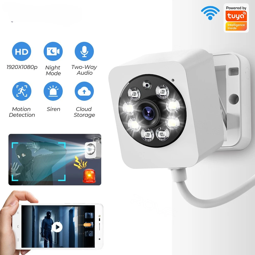 

Tuya 1080P HD WiFi Camera Smart Home Security PIR Motion Human Detection Mini Camera CCTV Monitor Remote Voice Intercom IP Cam