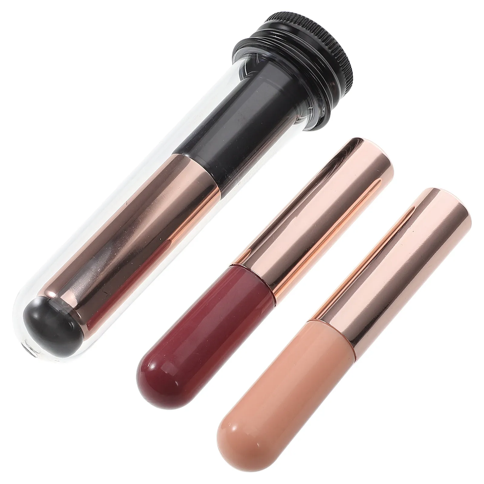 3Pcs 실리콘 네일 파우더 어플리케이터 부드럽고 순한 강모 매끄러운 블렌딩 네일 아트 립 브러쉬 전문 도구