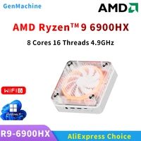 Genmachine R9 6900HX Mini PC Windows 11 Ryzen WiFi 6 Gaming PC 8C 16T CPU DDR5 4800MHz Display Diy Gaming Computer Ordenador 1