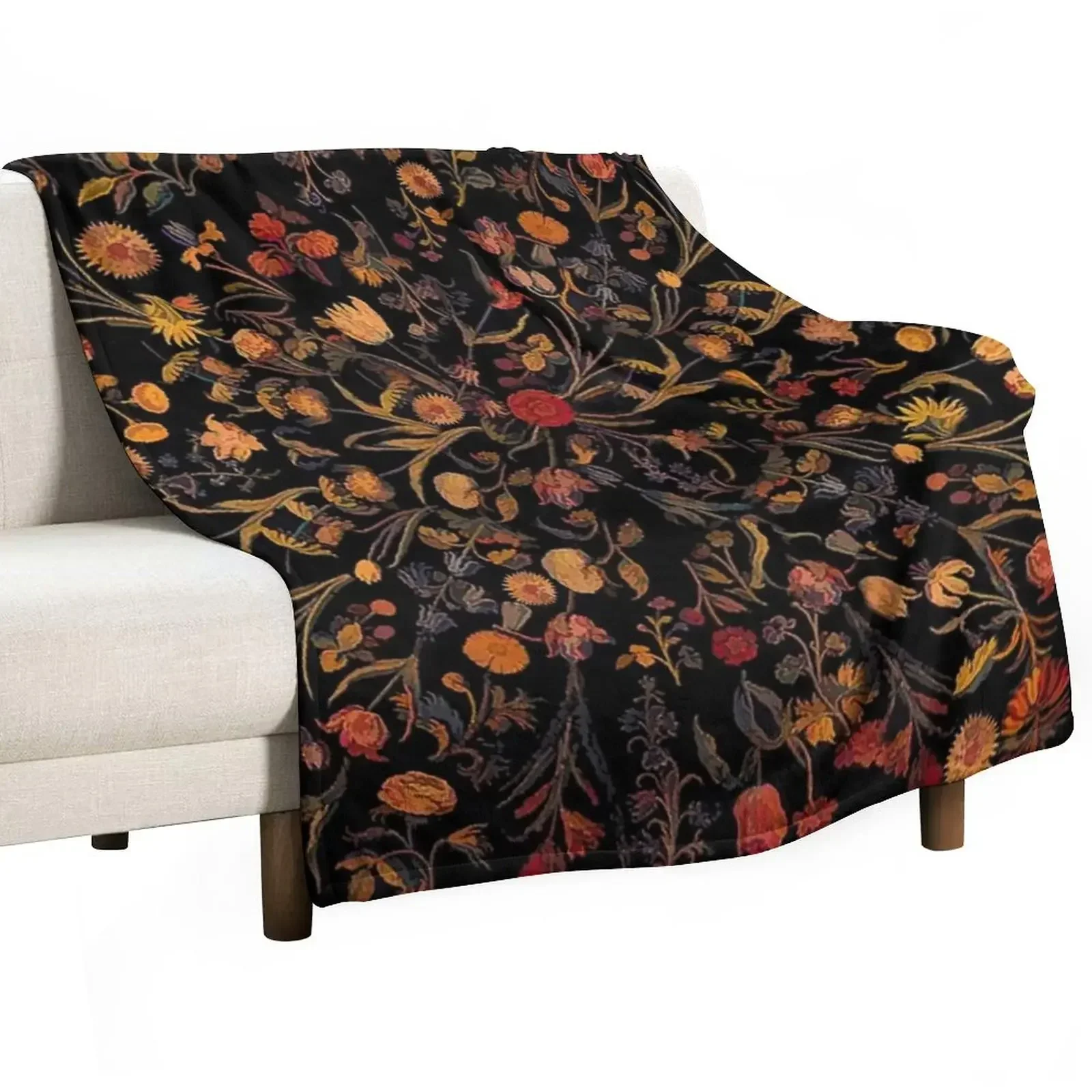 

Midnight Floral Throw Blanket Nap Custom Blankets