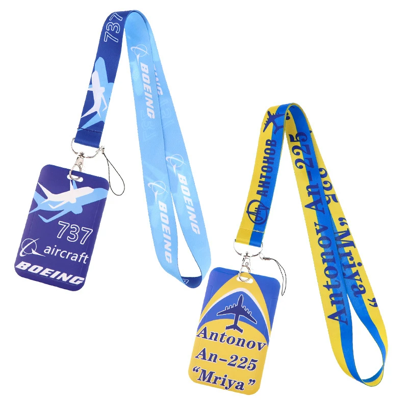 

Boeing aircraft Neck Strap Lanyard keychain Mobile Phone Strap ID Badge Holder Rope Key Chain Keyrings Accessories Gift Webbings
