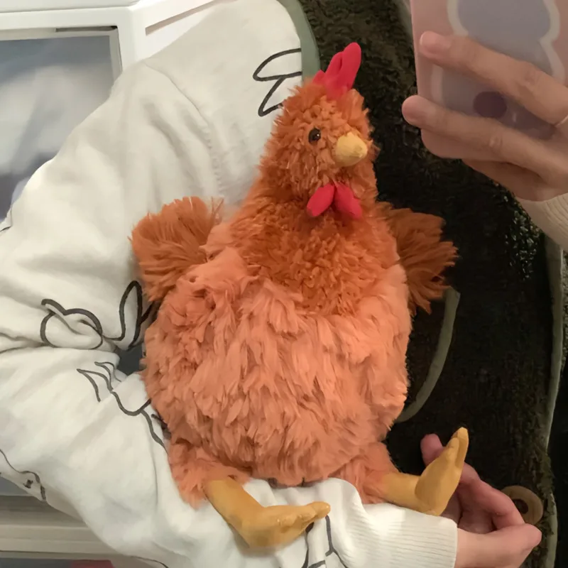 

23cm Simulation Chicken Cute Stuffed Animal Doll Furry Chicken Doll Kid Stuffed Toy Birthday Christmas Gift Home Room Decoration
