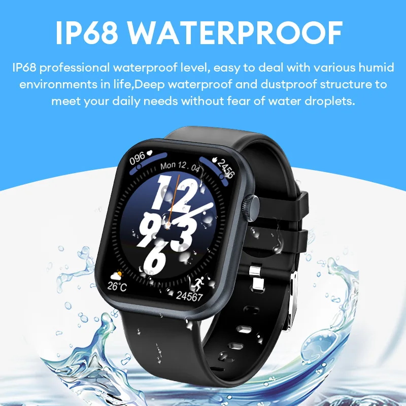 Foomlite Smart Watch Men Sport Fitness Watches Bluetooth calling Message alerts  Waterproof Health monitoring  For Android IOS 3