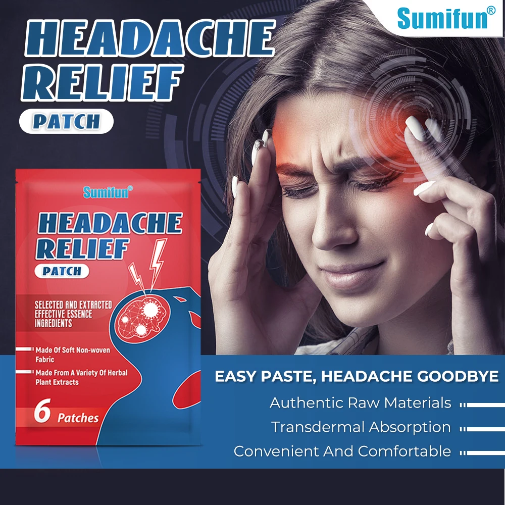 12/24pcs Sumifun Relieve Headache Patch Treat Migraine Sickness Dizziness Anti Headache Plaster Help Sleeping Relax Head Sticker pain relief patch