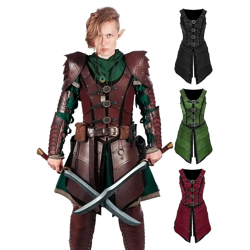 

Medieval Vintage Renaissance Cosplay Costume Viking Leather Gothic Vest Armor Elf Archer Knight Spartacus Warrior Retro Roleplay