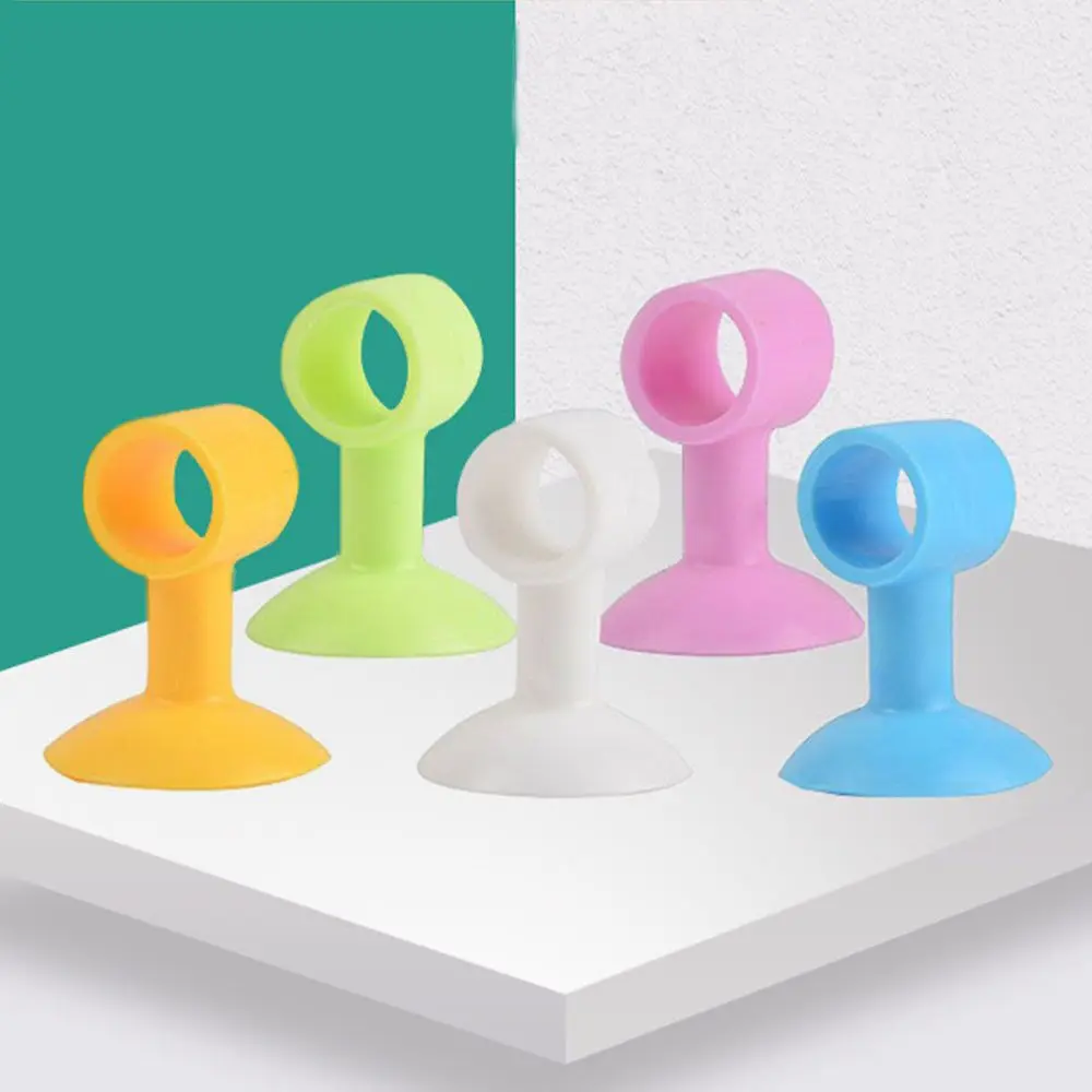 Suction Cup Type Silicone Mute Crash Pad Soft Elastic Anti-Collision Door Handle Stopper Simple Multicolor Silent Doorknob Cover door stopper silicone door stopper door stopper bumpers