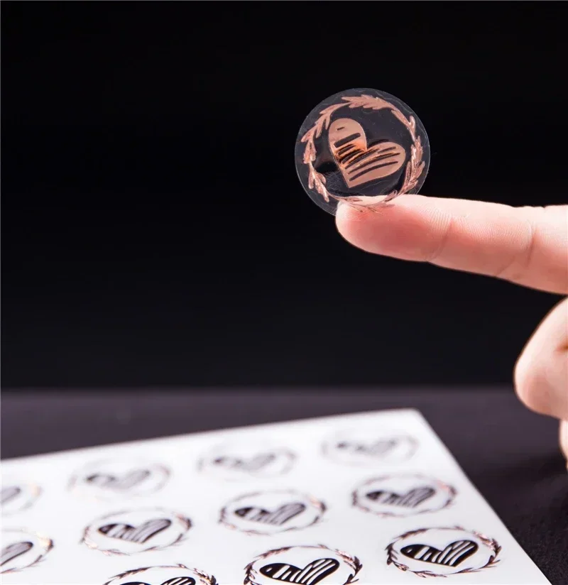 Bronzing Transparent Sealing Stickers Love Heart Round Gold Silver Black Envelop Candy Bag Lables for Baking Gift DIY 200Pcs/Set decorative labels stickers self adhesive stickers paper stickers adhesive stickers