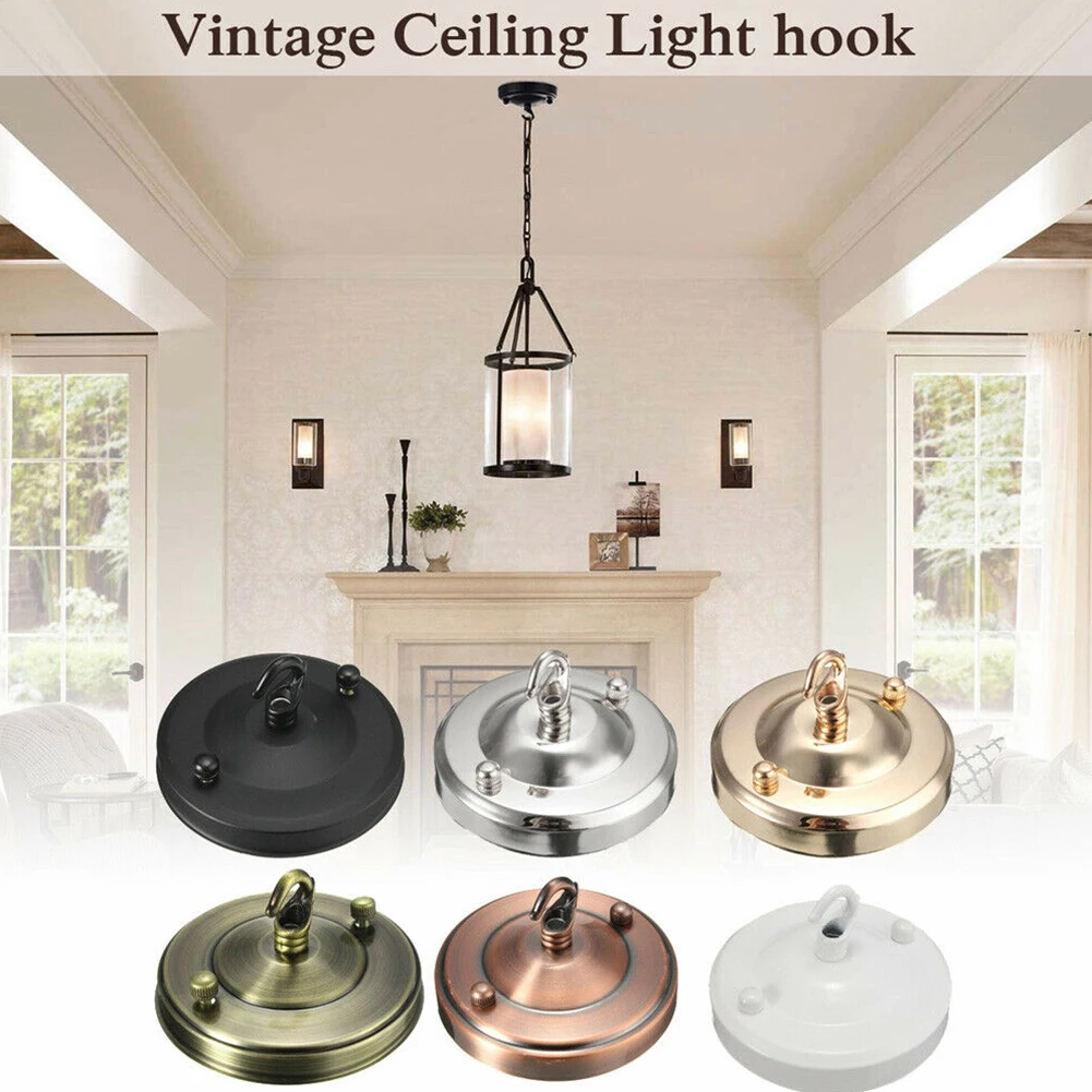 Ceiling Plate Holder Vintage Lamp Base Hook Plate Light Fitting Chandelier Decoration Hanger Pendant Lamp Parts