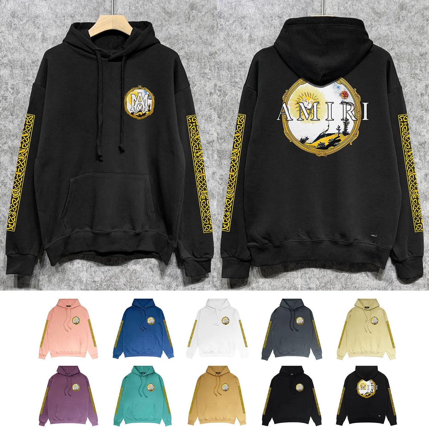 

New Hoodie Letters Splash Ink Flow Paint Graffiti Embroidery Hoodie Fashion Couple Coat Hoodie Hoodie