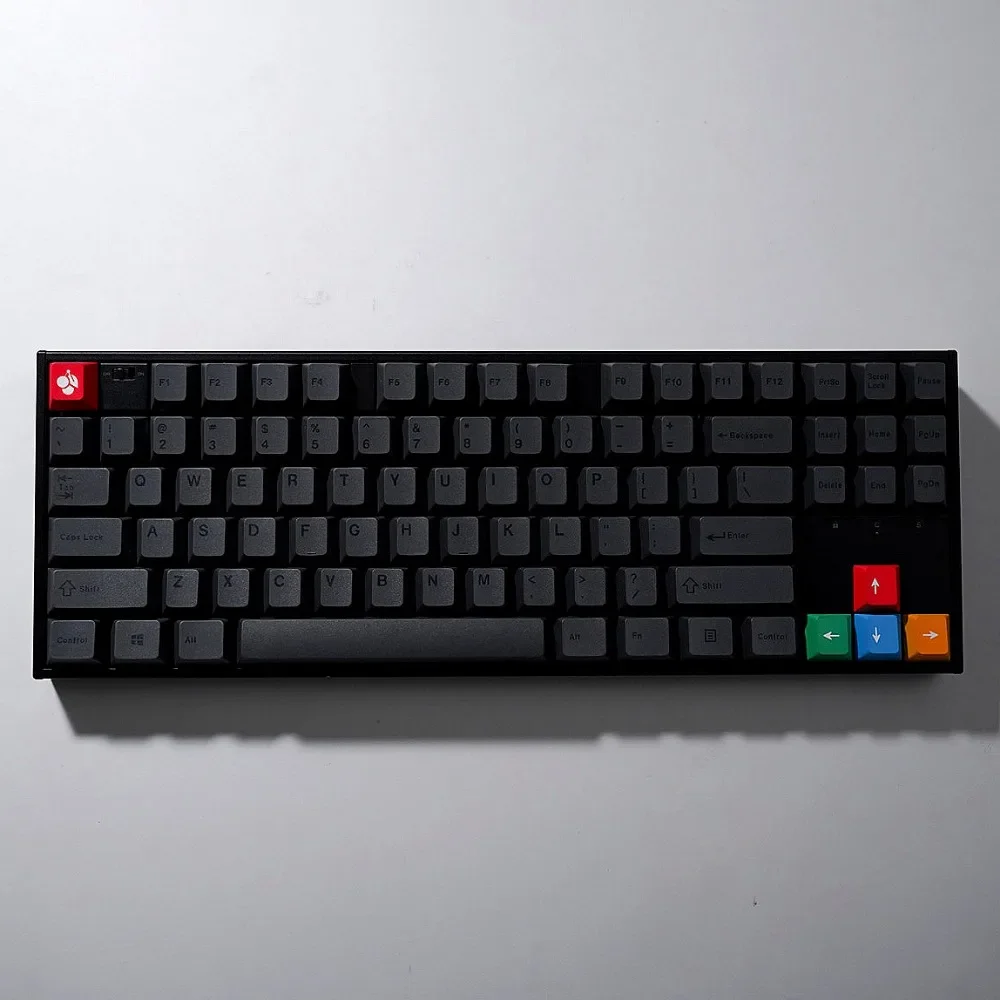 검은색 일본어 PBT 키캡 - 61/64/75/96/TKL 기계식 키보드용 열승화 기능이 포함된 체리 윤곽 풀 세트