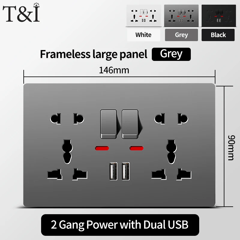 Dual USB-Grey