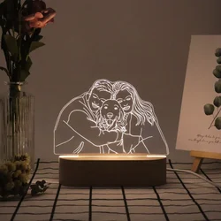 Customized 3D Photo Night Light - Unique Personalized Keepsake for Weddings & Anniversaries (Draw 3 person)