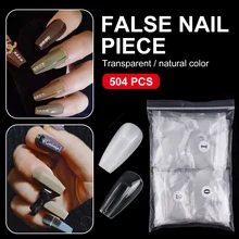 

False Nail Tips Full Cover Artifical Geometric Shape Nail Tips Long Coffin Ballerina Nails Extension Nail Art Tips