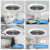 IRALAN Ceiling Fan With Light E27 Socket 10 Inch 85-265V 3 Fan Speeds Dimmable Easy To install For Bedroom Fixtures 3
