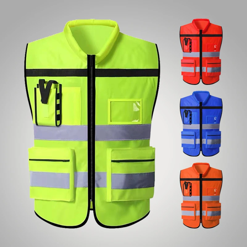 High ViSibility Reflective Vest Construction Workers\' Work Clothes Night Running Road Traffic Reflective Safety Vest