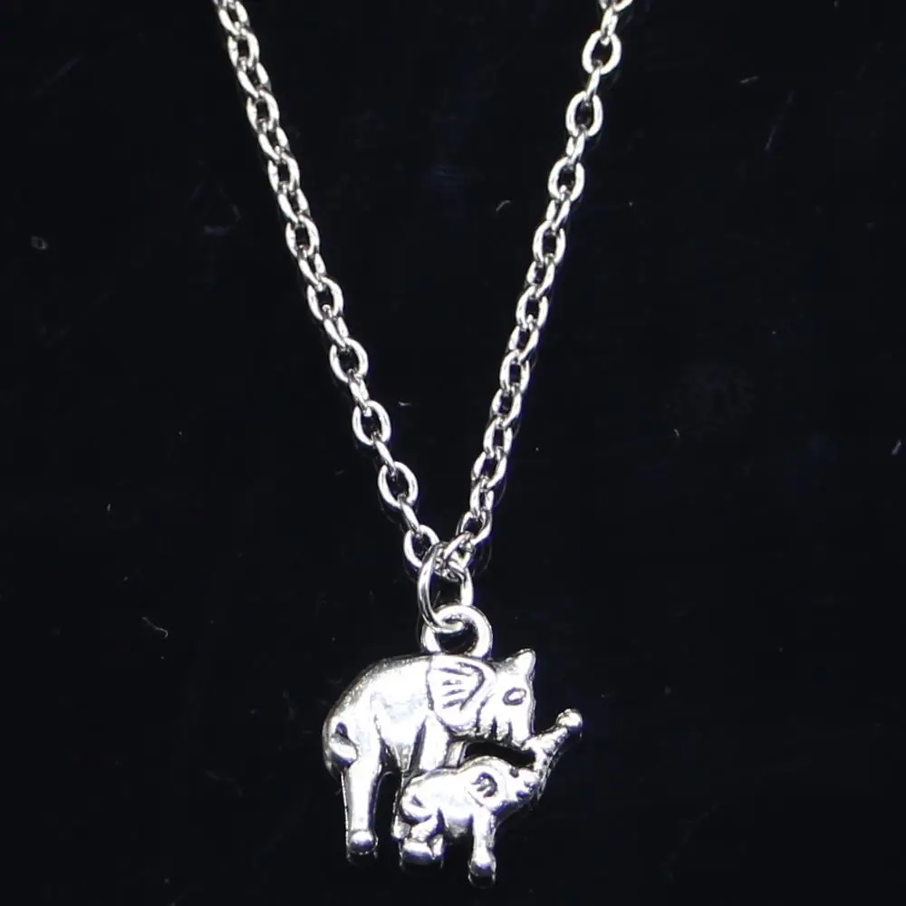 

20 шт. Новое модное ожерелье 16x14 мм Подвески в виде слона для мамы и ребенка короткие длинные женские и мужские Подарочные ювелирные изделия колье-чокер