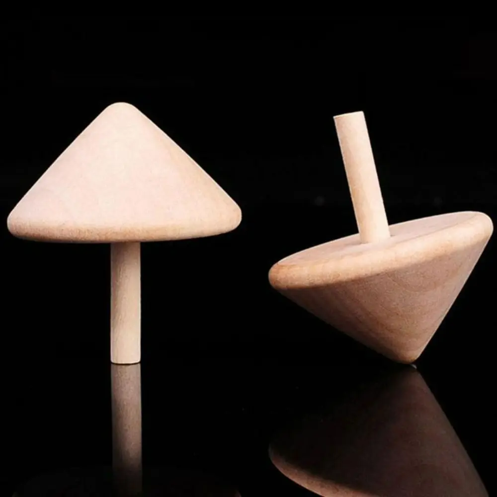 Peg-Top Kindergarten  For Children Desktop Art Craft Wooden Spinning Tops Gyro Toys DIY Gyroscope Toys Wooden Rotate Gyro