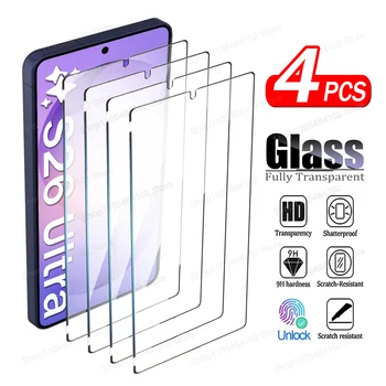 4 pezzi di protezione per lo schermo in vetro temperato completamente trasparente per Samsung Galaxy S26 S25 S24 Ultra S21 S22 S23 Plus S20 FE Edge 9H