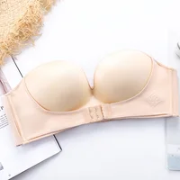 Strapless Small Breasts Gather Non-slipUnderwear Front Buckle Beautiful Back Shoulder Steel Ring Invisible Smooth Breathable Bra 4