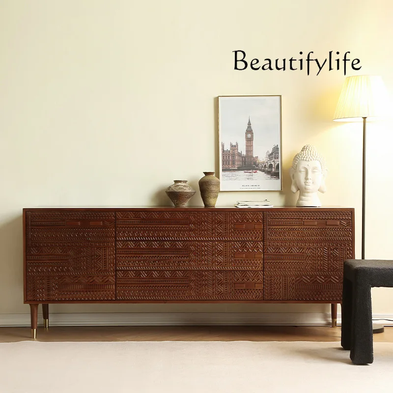 

American Style Solid Wood Sideboard Household Vintage Storage Cabinet