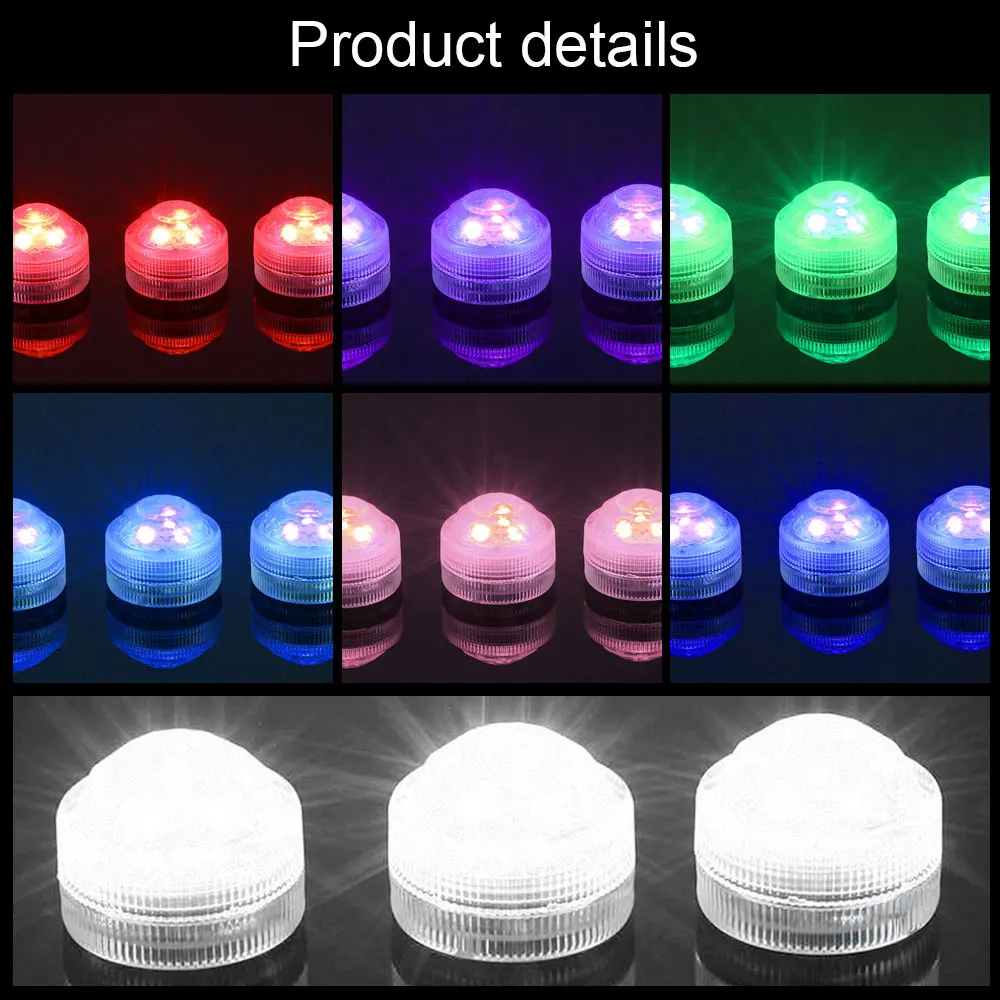 10 mini luci LED sommergibili, ALED LIGHT luci subacquee RGB multicolor impermeabili candele LED illuminazione con 2 telecomandi per piscina laghetto acquario vaso decorazione Halloween Natale [Classe