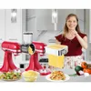 Slicer/Shredder Pasta Maker Set for Kitchenaid Stand Mixer,Fresh Prep Cheese Grater Food Slicers Attachment for Mixer 5 Blades 2