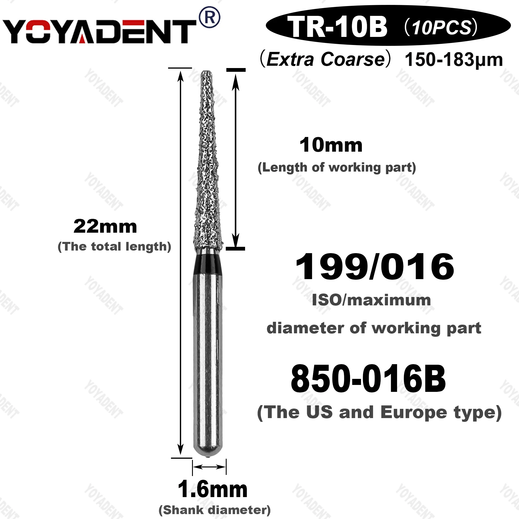TR Type Extra Coarse Dental Diamond Burs Dentistry Drill For High Speed Handpiecess Dentistry Lab Polishing 10pcs/Pack 4