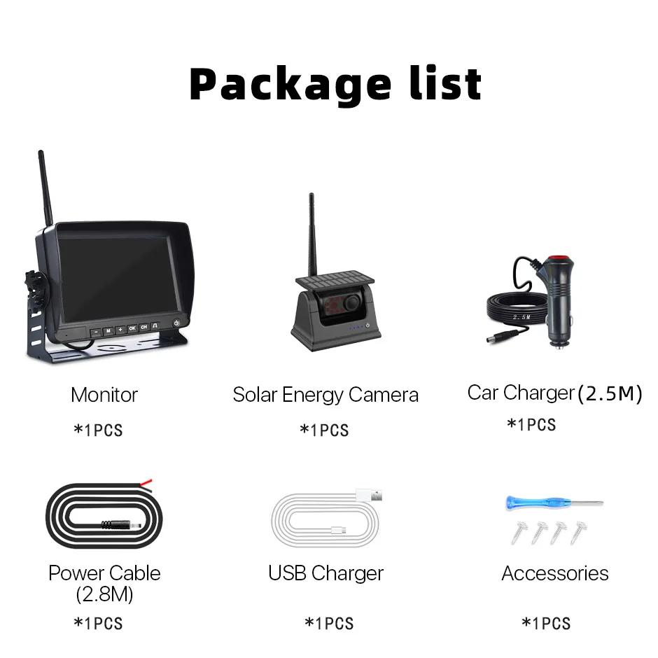 Sistema 4 Telecamere Backup Wireless Solari Magnetiche ZEROXCLUB - Monitor 9'' HD DVR Per Camper E Camion