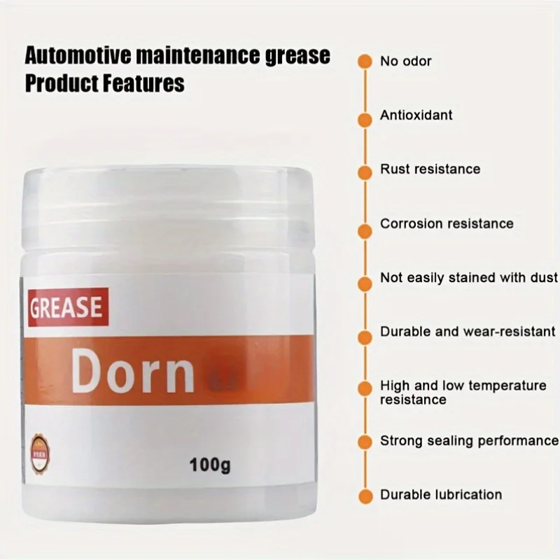 Car lubricant 100g automotive grease for sunroof tracks hinges window seals maintenance noise reduction smooth operations