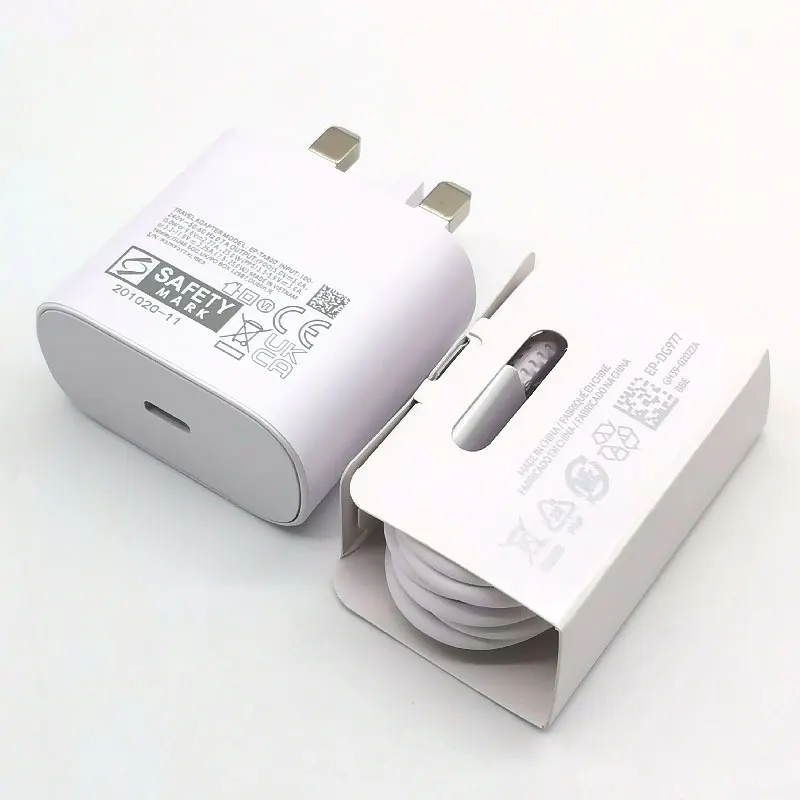 

For Samsung A15 A25 A35 A55 A54 A73 A72 25W UK Plug Super Fast Charger Adapter for Galaxy S20 S21 S22 S23 S24 Z Flip Fold 5 4 3