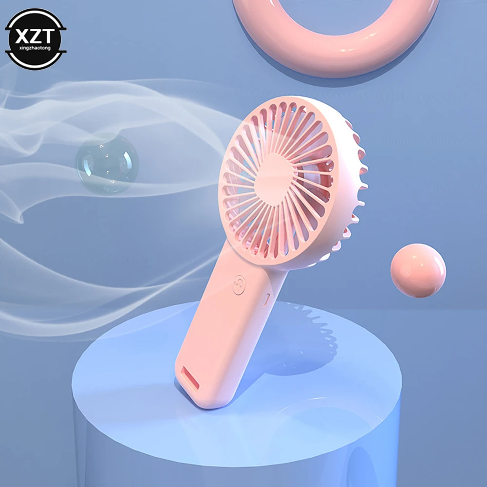 Portable USB Rechargeable Mini Fan Handheld Fans with Base Summer Outdoor Portable Hand Hold Fan with Phone Holder