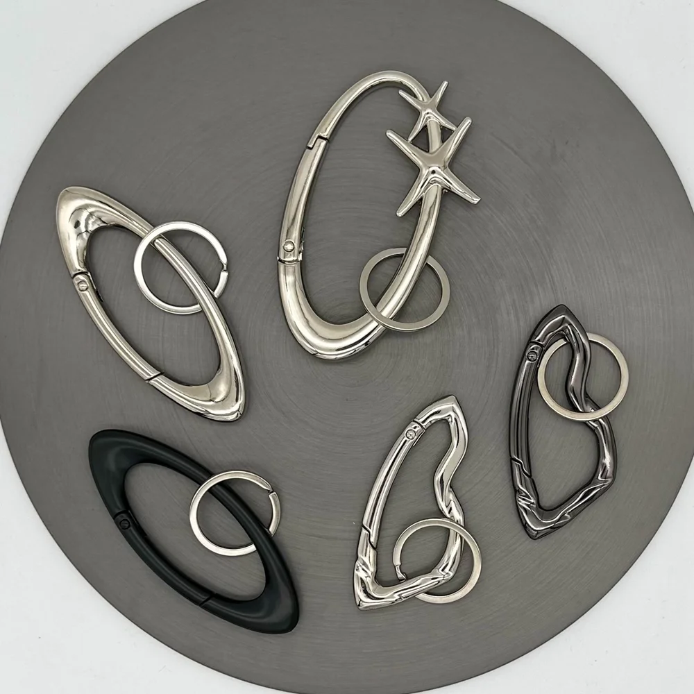 KZQ 2 pezzi portachiavi con moschettone staccabile e clip portachiavi KZQ 2 pezzi portachiavi con moschettone staccabile e clip portachiavi