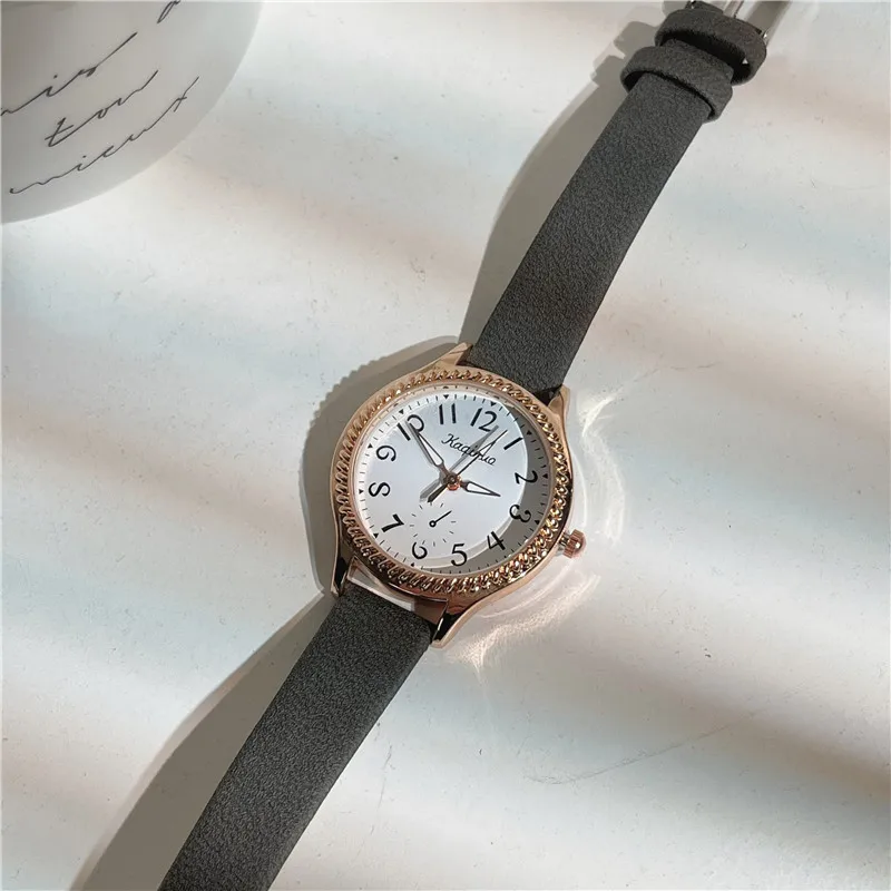 

Fashion Round Quartz Digital Luxury Dial Casual Wrist Watches Leather Strap Fashionable Clock Waterproof Wristwatch for Women